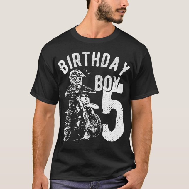 5 years old kid - Birthday boy - Dirt bike - Motor T-Shirt (Front)