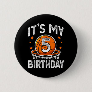 5 Years Old Kids Basball Sport 5th Birthday Boy 6 Cm Round Badge