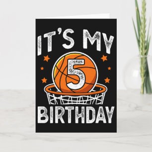 5 Years Old Kids Sketll Sport 5th Birthday Boy Card