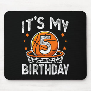 5 Years Old Kids Sketll Sport 5th Birthday Boy Mouse Pad