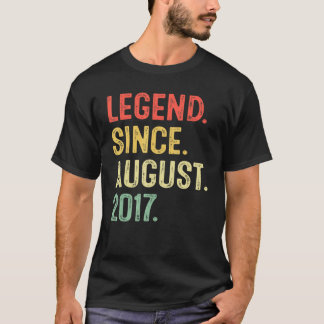 5 Years Old  Legend Since August 2017 5th Birthday T-Shirt