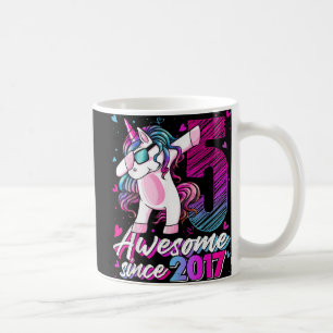 5 Years Old Unicorn Dabbing 5th Birthday Girl Unic Coffee Mug