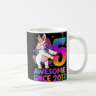 5 Years Old Unicorn Flossing 5th Birthday Girl Uni Coffee Mug