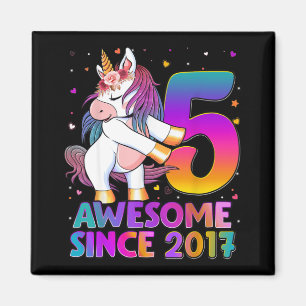 5 Years Old Unicorn Flossing 5th Birthday Girl Uni Magnet