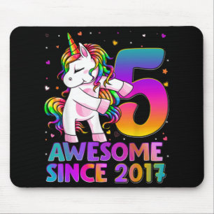 5 Years Old Unicorn Flossing 5th Birthday Girl Uni Mouse Pad