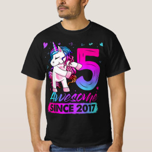5 Years Old Unicorn Flossing 5th Birthday Girl Uni T-Shirt