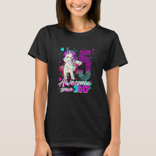 5 Years Old Unicorn Flossing 5th Birthday Girl Uni T-Shirt