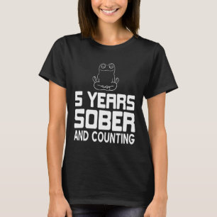 5 Years Sober And Counting Retro Sobriety T-Shirt 