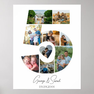 5 Years Together Photo Collage Wedding Anniversary Poster