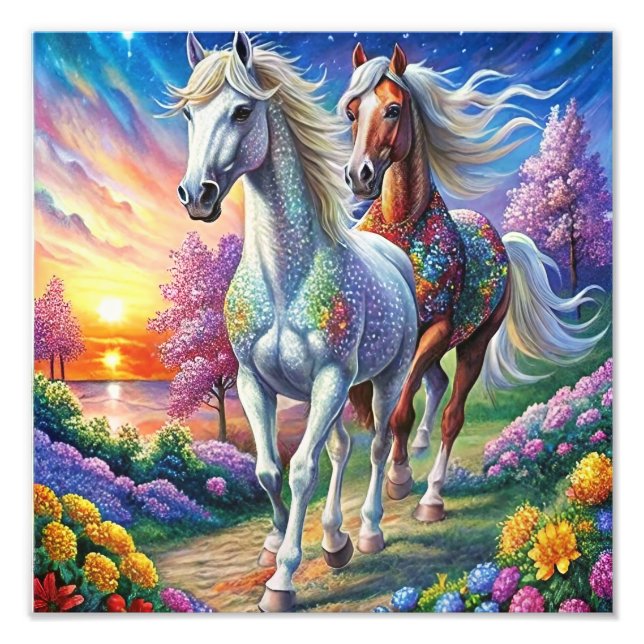 5D Diamond Painting Kit Horse Design DIY Wall Art (Front)