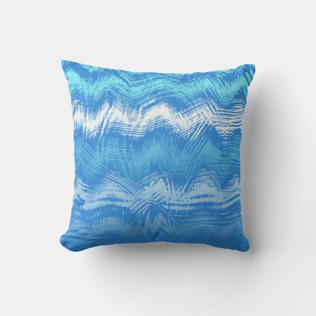 5in1 (see description) Wave Pattern Blue Cushion 3 (Front)