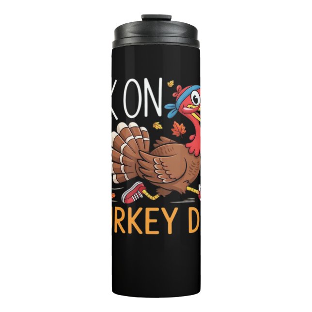 5K On Turkey Day Thanksgiving Running Classic T-Sh Thermal Tumbler (Front)