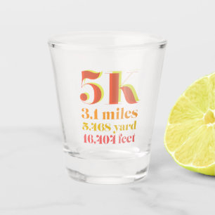 5k Race Running Distance Bold Type Shot Glass