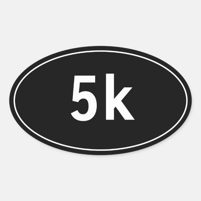 5k Race Walk Run Oval Sticker (Front)