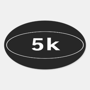 5k Race Walk Run Oval Sticker