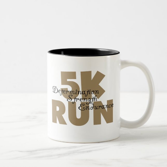 5K Run Tan Two-Tone Coffee Mug (Right)