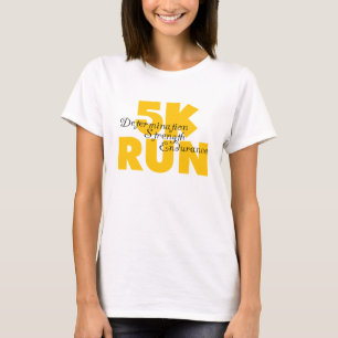 5K Run Yellow Running Athletics Sports T-Shirt