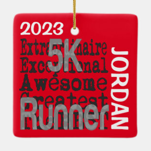 5K Runner Extraordinaire CUSTOM Ceramic Ornament