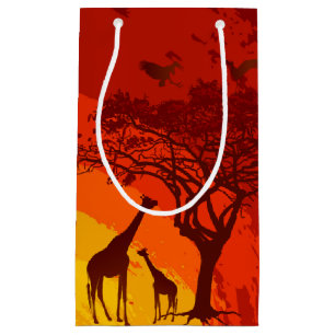 5lx3wx8.5h Small Gift Bag African Safari Giraffe S