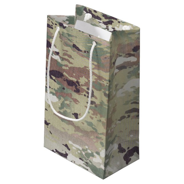 5lx3wx8.5h Small Gift Bag Army OCP Camo Uniform (Back Angled)