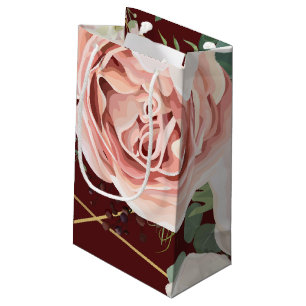 5lx3wx8.5h Small Gift Bag Geometric Garden Wine