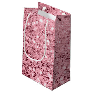 5lx3wx8.5h Small Gift Bag Rose Gold Glitter