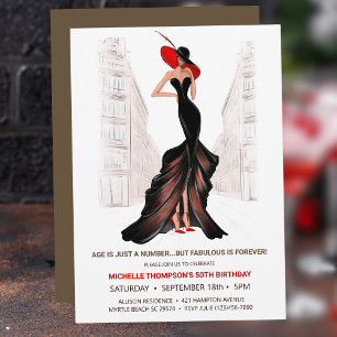 5O AND FABULOUS  ELEGANT CHIC WOMEN'S Birthday   Invitation