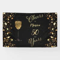 5oth Birthday Party Cheers for the Years Banner