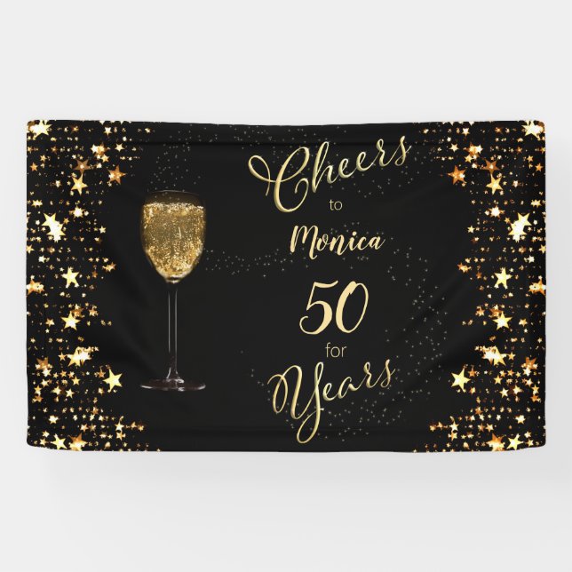 5oth Birthday Party Cheers for the Years Banner (Horizontal)