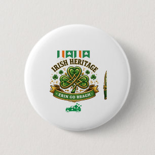 5Shamrock Luck Celebration Logo design 6 Cm Round Badge
