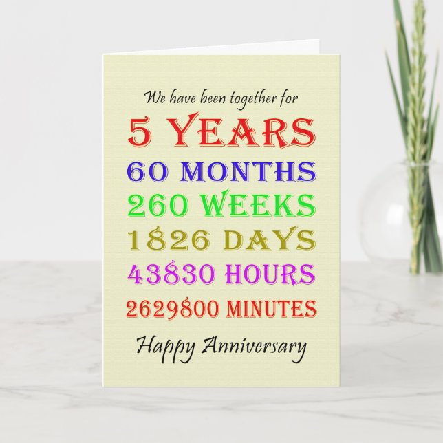 5th Anniversary Milestones Card (Front)