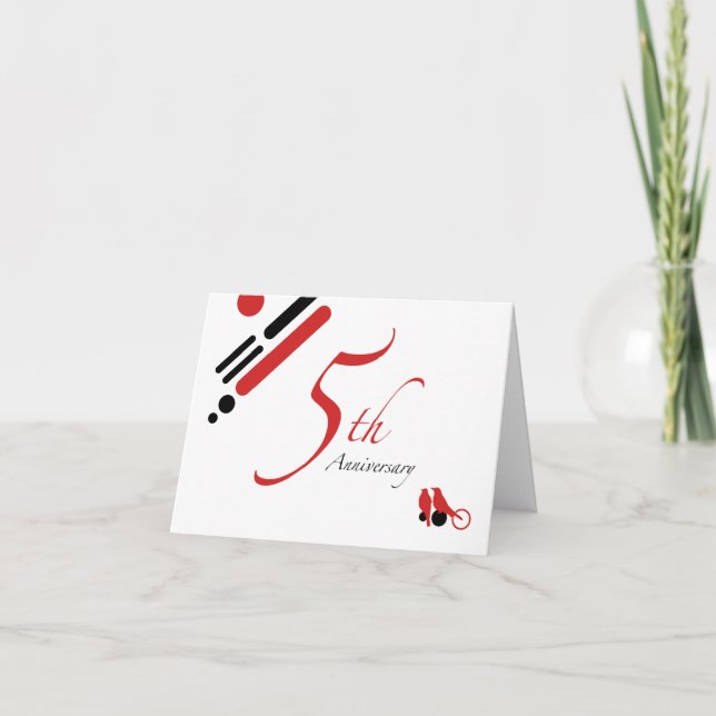 5th Anniversary (mod birds) Card (Front)
