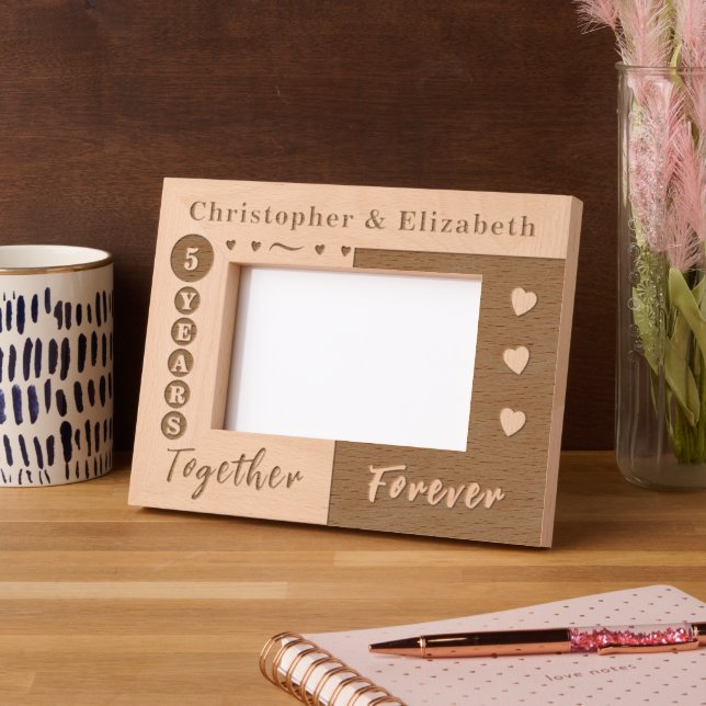 5th anniversary names forever  etched frames (Left)