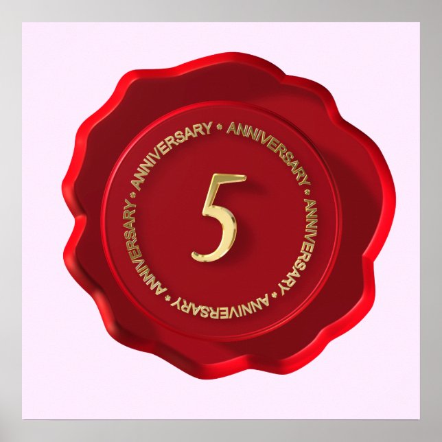 5th anniversary red wax seal poster (Front)
