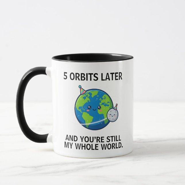 5th Anniversary, Space Anniversary Mug (Left)