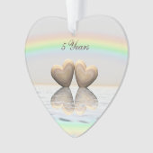 5th Anniversary Wooden Hearts Ornament (Front)