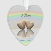 5th Anniversary Wooden Hearts Ornament (Front)