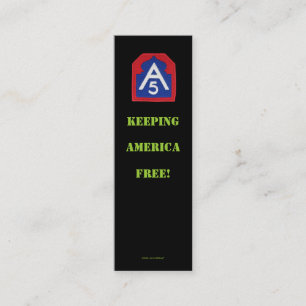 5th army A5 veteran patches bookmarker vfw us Card