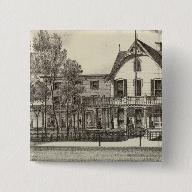 5th Avenue House, Ocean Beach, NJ 15 Cm Square Badge (Front)