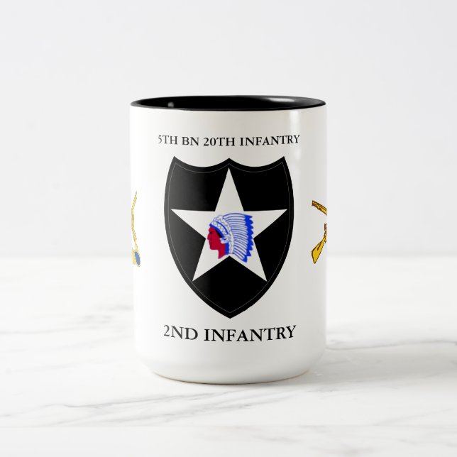 5TH BATTALION 20TH INFANTRY 2ND INFANTRY DIV  Two-Tone COFFEE MUG (Center)