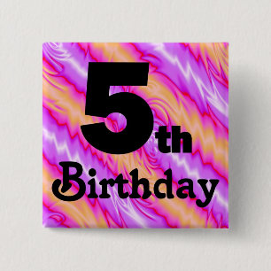5th Birthday 15 Cm Square Badge