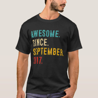 5th Birthday 5 Year Boy Awesome Since September 20 T-Shirt
