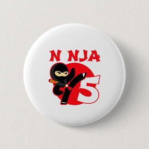 5th Birthday 5 Year Old Kids Party Little Ninja 5  6 Cm Round Badge