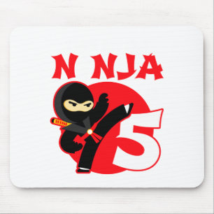 5th Birthday 5 Year Old Kids Party Little Ninja 5  Mouse Pad