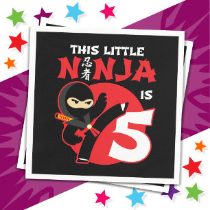 5th Birthday 5 Year Old Kids Party Little Ninja 5 Napkin