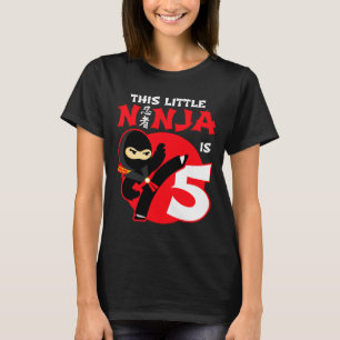 5th Birthday 5 Year Old Kids Party Little Ninja 5 T-Shirt