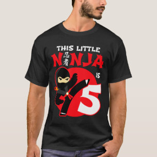 5th Birthday 5 Year Old Kids Party Little Ninja 5 T-Shirt