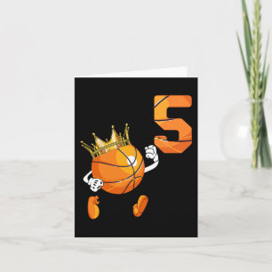 5th Birthday 5 Years Old basketball Lover Theme Pa Card