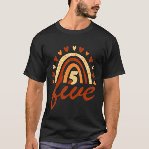 5th Birthday 5 Years Old Birthday Rainbow Family B T-Shirt