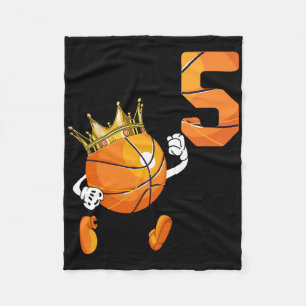 5th Birthday 5 Years Old Bysketbyll Lover Theme Pa Fleece Blanket